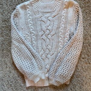 Cozy Dusty Pink Cable Knit Sweater